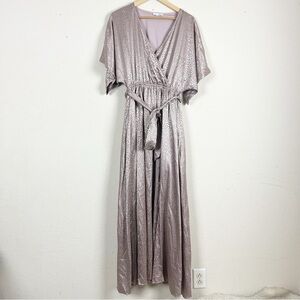 Baltic Born Savannah Print Satin Kimono Maxi Dress Size Small